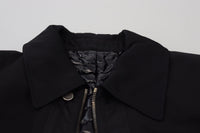 Thumbnail for Elegant Full Zip Black Wool Blend Jacket