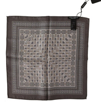 Thumbnail for Brown Silk Pocket Square Handkerchief Scarf