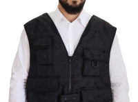 Thumbnail for Elegant Sleeveless Vest Jacket in Black