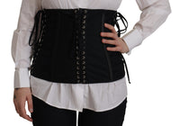 Thumbnail for Elegant Black Corset Waist Strap Top