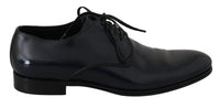 Thumbnail for Elegant Dark Blue Leather Derby Dress Shoes