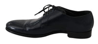 Thumbnail for Elegant Dark Blue Leather Derby Dress Shoes