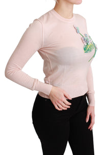 Thumbnail for Silk Blend Floral Embroidered Sweater