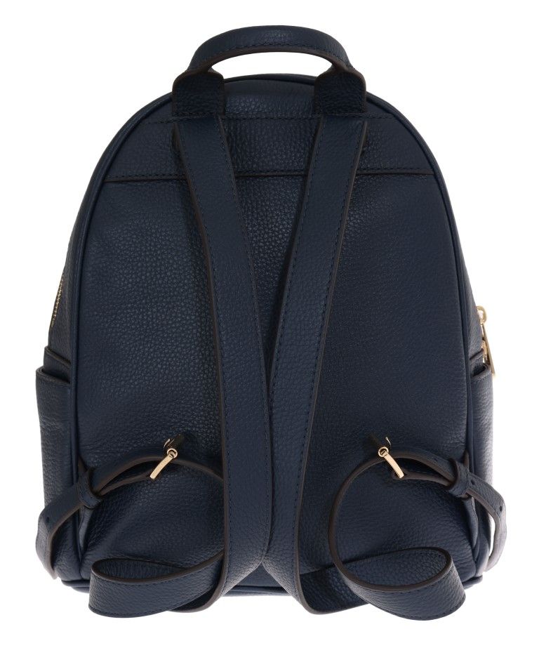 Elegant Leather ABBEY Backpack in Navy Blue