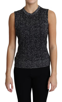 Thumbnail for Elegant Chevron Virgin Wool Crew Neck Top