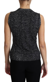 Thumbnail for Elegant Chevron Virgin Wool Crew Neck Top