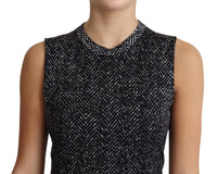 Thumbnail for Elegant Chevron Virgin Wool Crew Neck Top