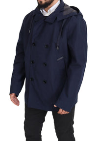 Thumbnail for Elegant Double-Breasted Blue Parka Jacket