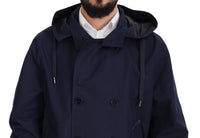 Thumbnail for Elegant Double-Breasted Blue Parka Jacket