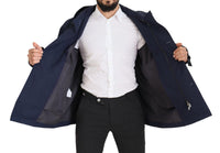 Thumbnail for Elegant Double-Breasted Blue Parka Jacket
