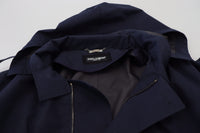 Thumbnail for Elegant Double-Breasted Blue Parka Jacket