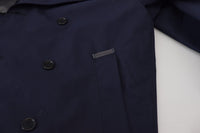Thumbnail for Elegant Double-Breasted Blue Parka Jacket