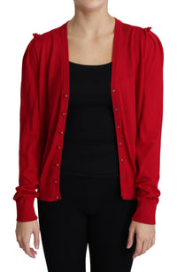 Thumbnail for Deep V-Neck Wool Cardigan with Swarovski Buttons