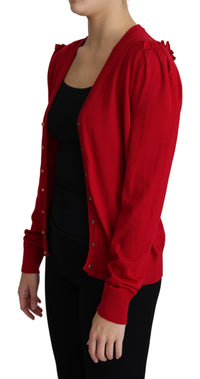 Thumbnail for Deep V-Neck Wool Cardigan with Swarovski Buttons