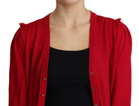 Thumbnail for Deep V-Neck Wool Cardigan with Swarovski Buttons