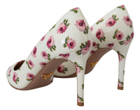 Thumbnail for Elegant Floral Print Leather Heels