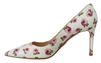 Thumbnail for Elegant Floral Print Leather Heels