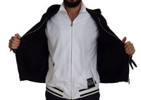 Thumbnail for Elegant Black Bomber Jacket with Hood