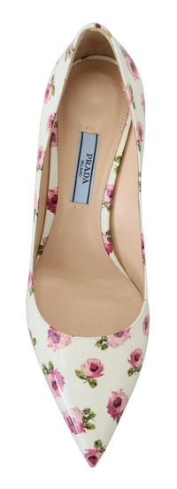 Thumbnail for Elegant Floral Print Leather Heels