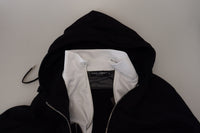 Thumbnail for Elegant Black Bomber Jacket with Hood