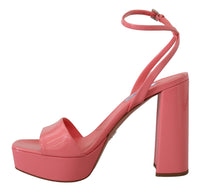 Thumbnail for Chic Pink Patent Leather Platform Sandals