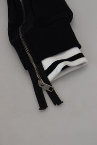 Thumbnail for Elegant Black Bomber Jacket with Hood