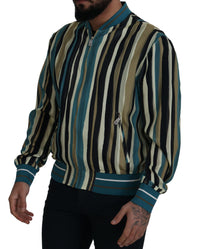 Thumbnail for Multicolor Full Zip Silk Blend Jacket