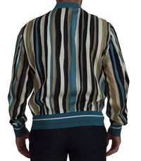 Thumbnail for Multicolor Full Zip Silk Blend Jacket