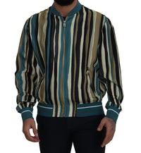 Thumbnail for Multicolor Full Zip Silk Blend Jacket
