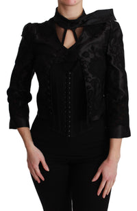 Thumbnail for Exquisite Floral Jacquard Corset Blazer