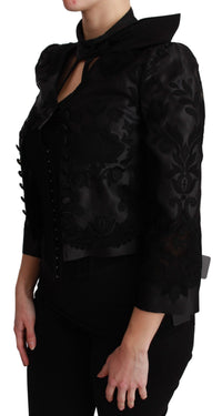 Thumbnail for Exquisite Floral Jacquard Corset Blazer