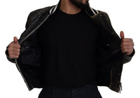 Thumbnail for Multicolor Houndstooth Leather Bomber Jacket