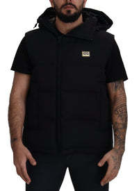 Thumbnail for Sleek Black Hooded Short Sleeve Jacket