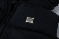 Thumbnail for Sleek Black Hooded Short Sleeve Jacket