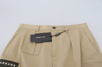 Thumbnail for Beige Cotton Cargo Bermuda Shorts