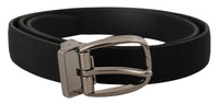 Thumbnail for Elegant Grosgrain Leather Belt with Silver Buckle