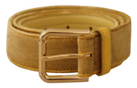 Thumbnail for Elegant Velvet Designer Gold-Buckled Belt