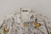 Thumbnail for Elegant Silk Bird Print Casual Shirt