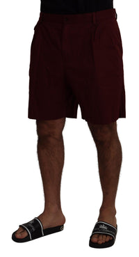 Thumbnail for Elegant Maroon Cotton Blend Shorts