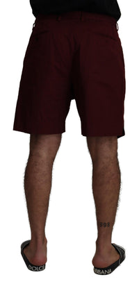 Thumbnail for Elegant Maroon Cotton Blend Shorts