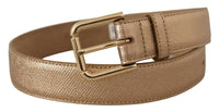 Thumbnail for Chic Rose Gold Leather Belt with Logo Buckle