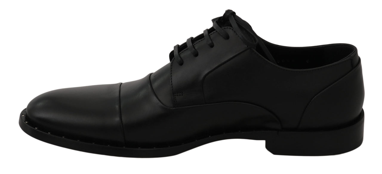 Sleek Black Leather Formal Dress Shoes