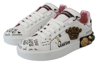 Thumbnail for Queen Crown Chic Leather Sneakers