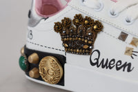 Thumbnail for Queen Crown Chic Leather Sneakers