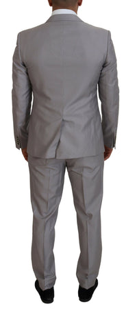 Thumbnail for Elegant Silver Slim Fit Three-Piece Suit