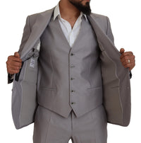 Thumbnail for Elegant Silver Slim Fit Three-Piece Suit