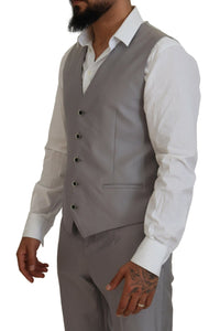 Thumbnail for Elegant Silver Slim Fit Three-Piece Suit