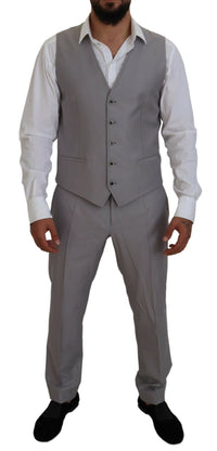 Thumbnail for Elegant Silver Slim Fit Three-Piece Suit