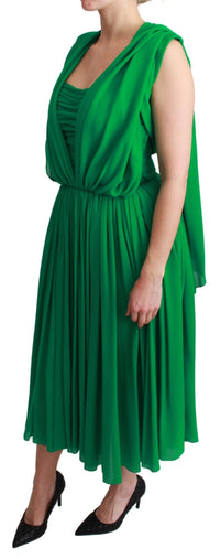 Thumbnail for Elegant Sleeveless Pleated Silk Maxi Dress