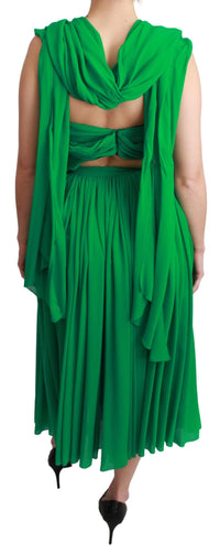 Thumbnail for Elegant Sleeveless Pleated Silk Maxi Dress